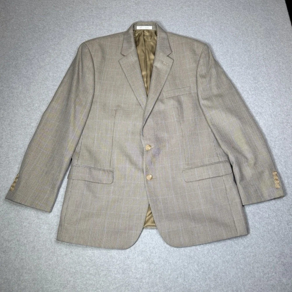 Lauren Ralph Lauren Sport Coat Blazer Men's 44 R Polyester Rayon Windowpane